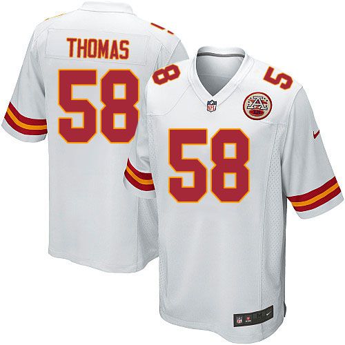 Men Kansas City Chiefs 58 Derrick Thomas Nike White Game Retired Player NFL Jersey